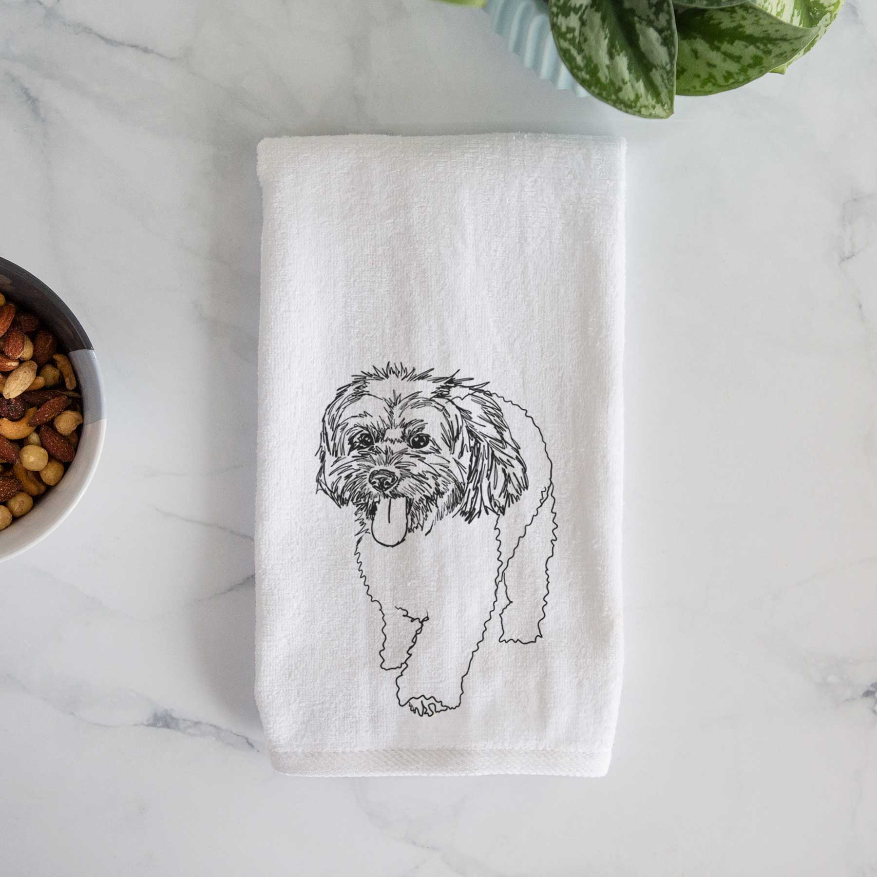 Doodled Benson the Havanese Decorative Hand Towel