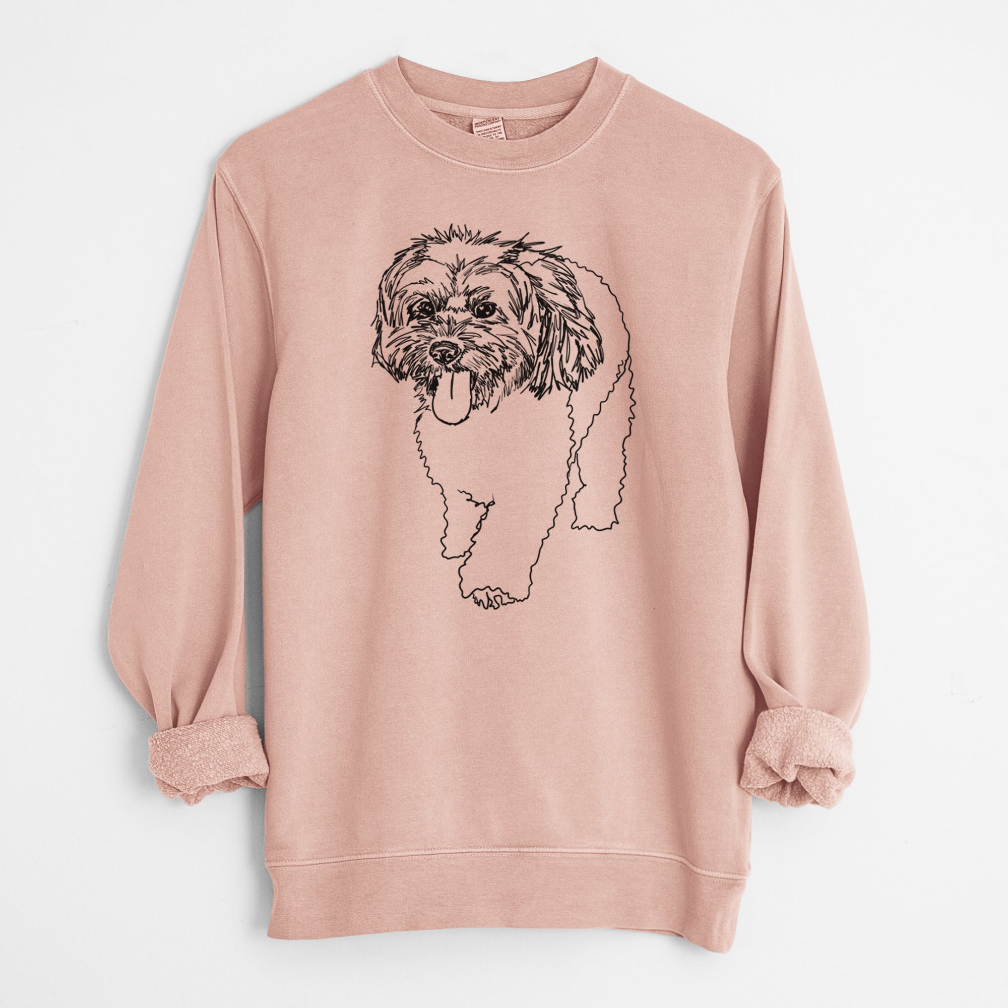 Doodled Benson the Havanese - Unisex Pigment Dyed Crew Sweatshirt