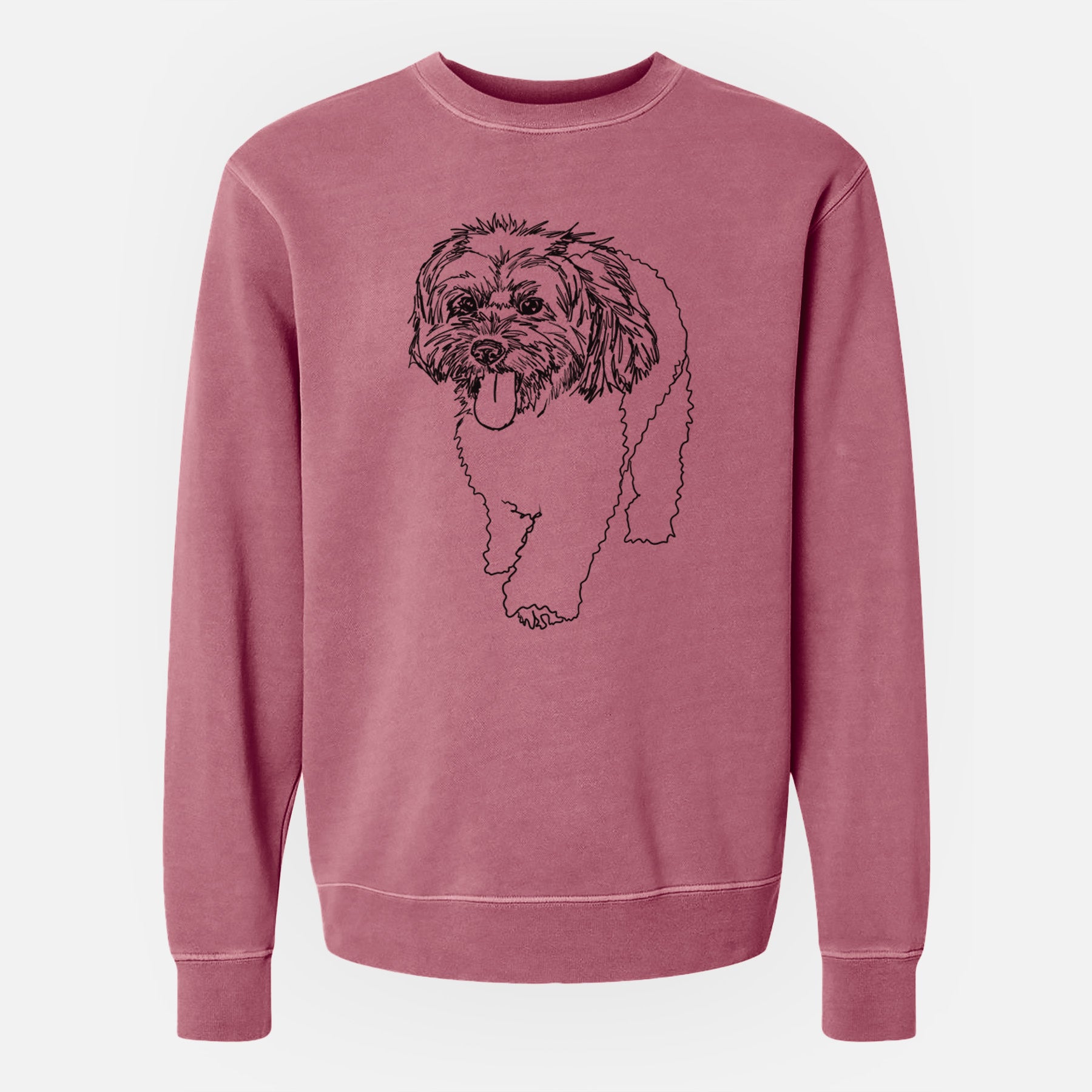 Doodled Benson the Havanese - Unisex Pigment Dyed Crew Sweatshirt