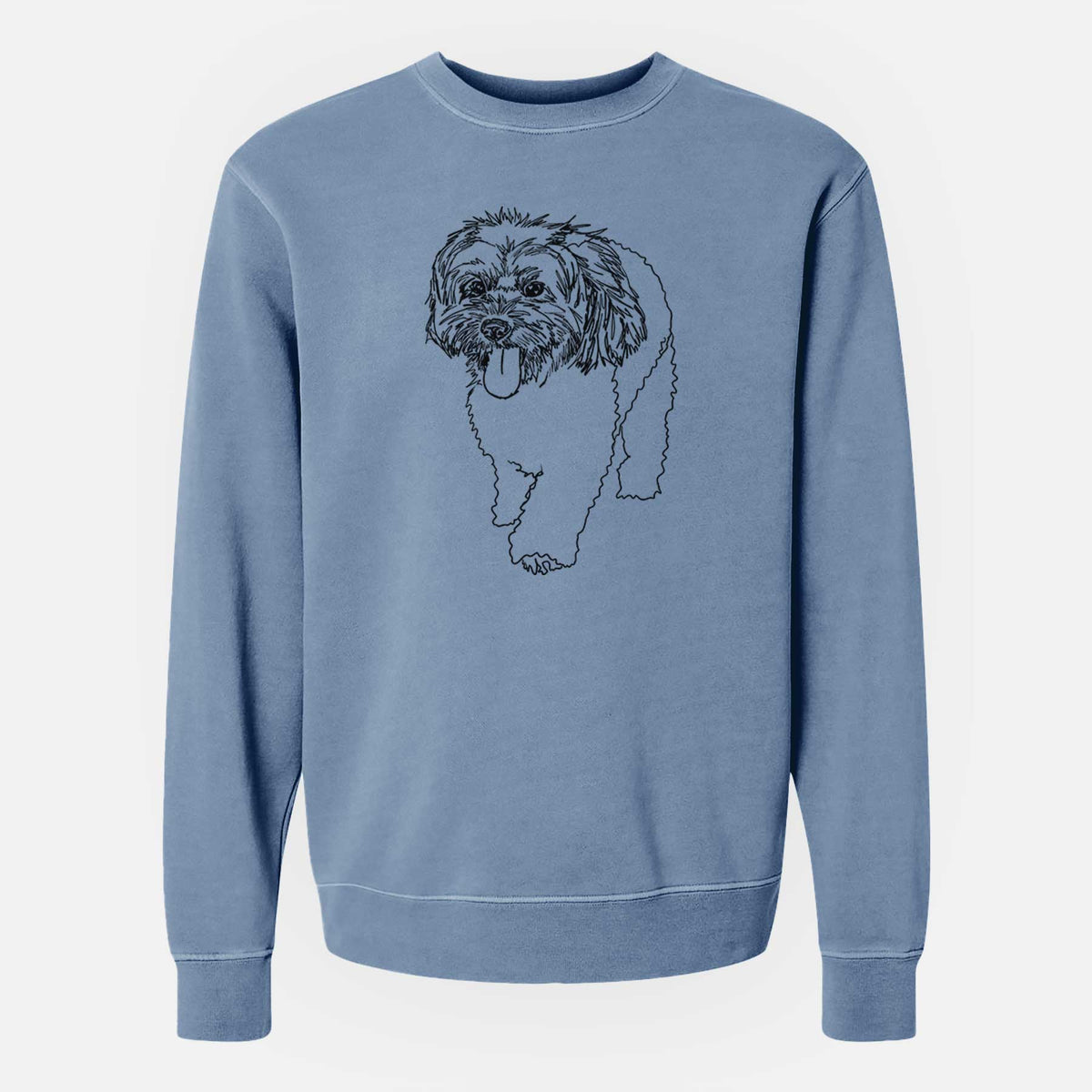 Doodled Benson the Havanese - Unisex Pigment Dyed Crew Sweatshirt