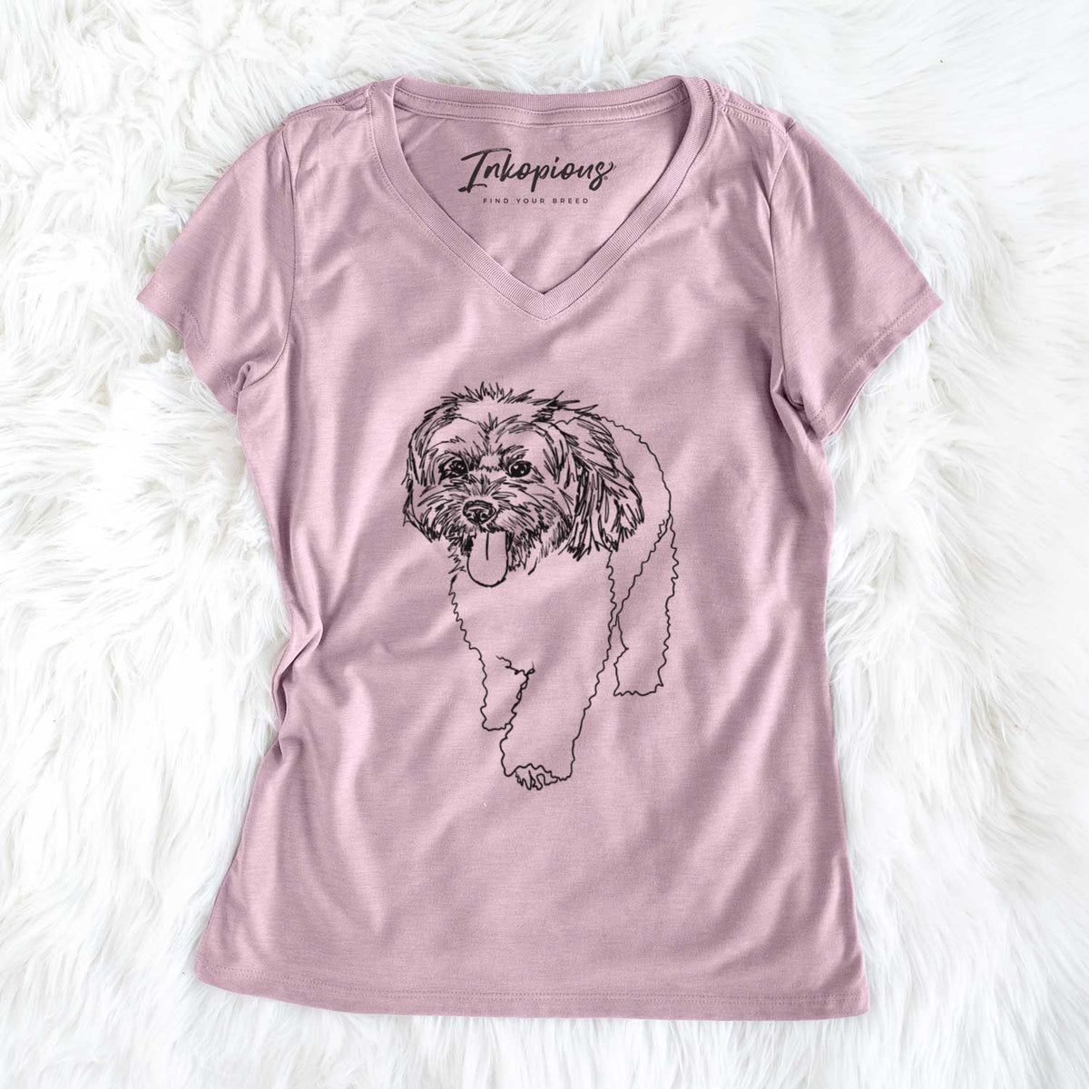 Doodled Benson the Havanese - Women&#39;s V-neck Shirt