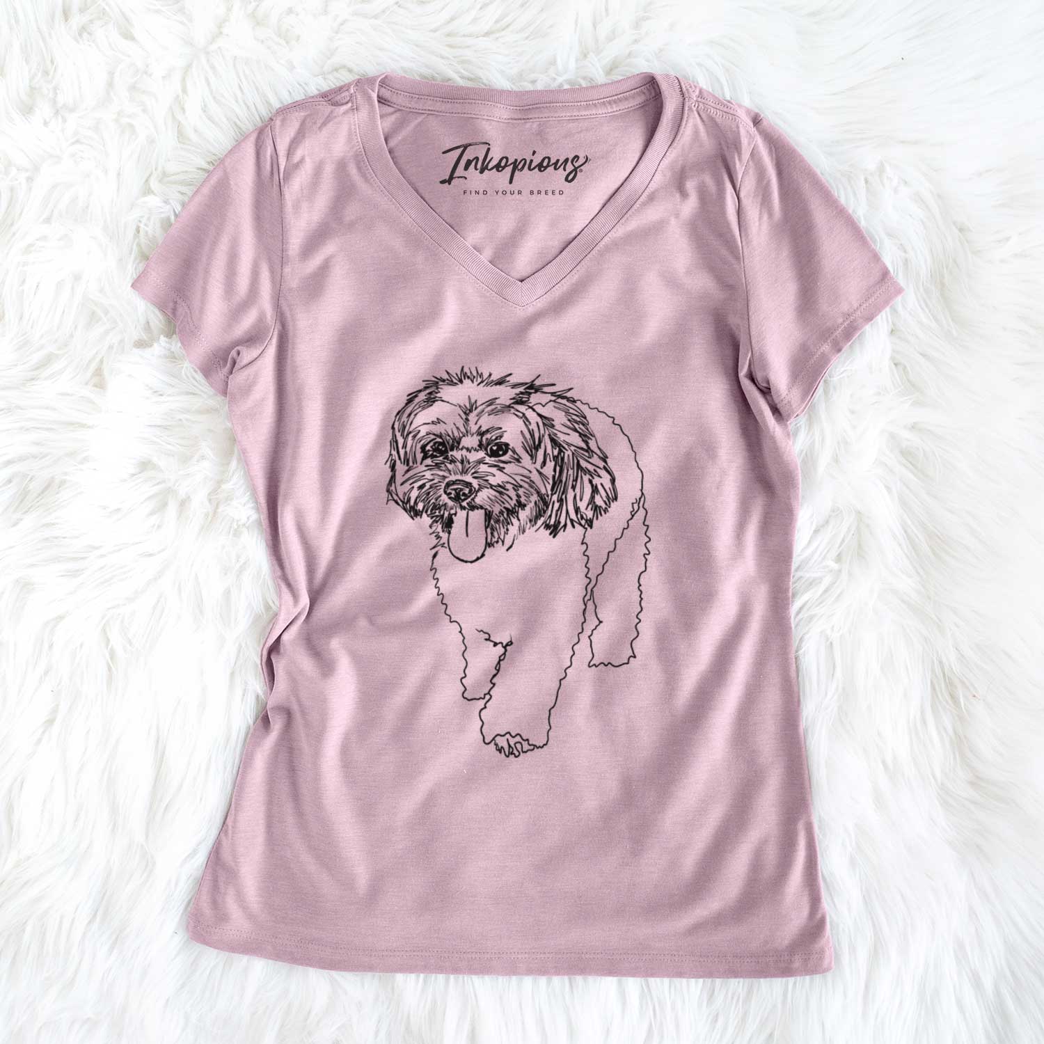 Doodled Benson the Havanese - Women's V-neck Shirt