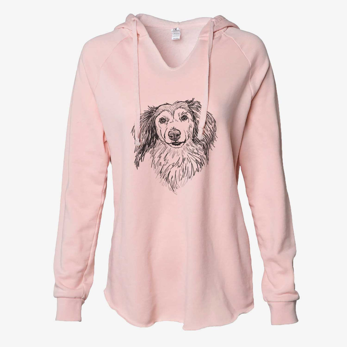 Doodled Bentley the Long Haired Dachshund - Cali Wave Hooded Sweatshirt