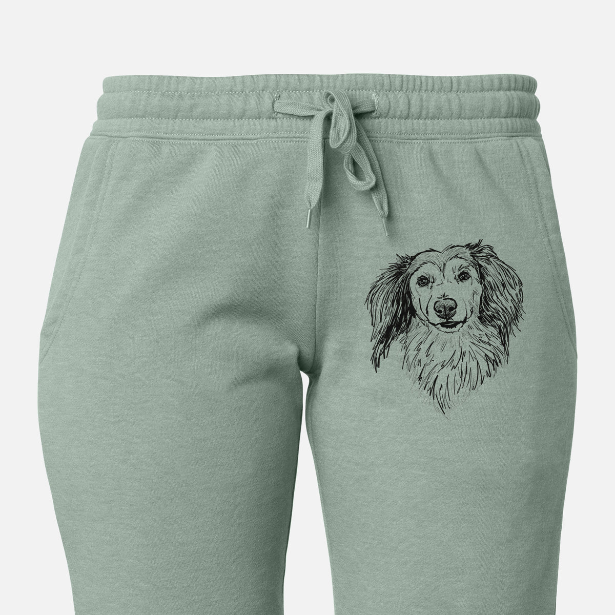 Doodled Bentley the Long Haired Dachshund - Women&#39;s Cali Wave Joggers