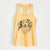 Doodled Bentley the Long Haired Dachshund - Women's Racerback Tanktop