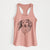 Doodled Bentley the Long Haired Dachshund - Women's Racerback Tanktop