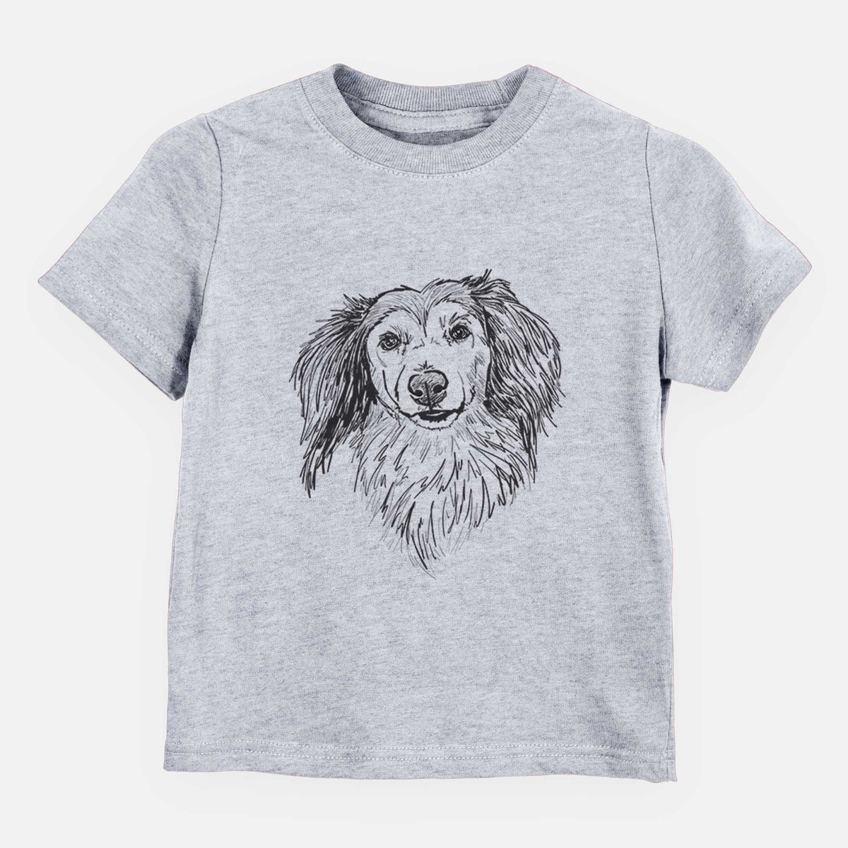 Doodled Bentley the Long Haired Dachshund - Kids/Youth/Toddler Shirt