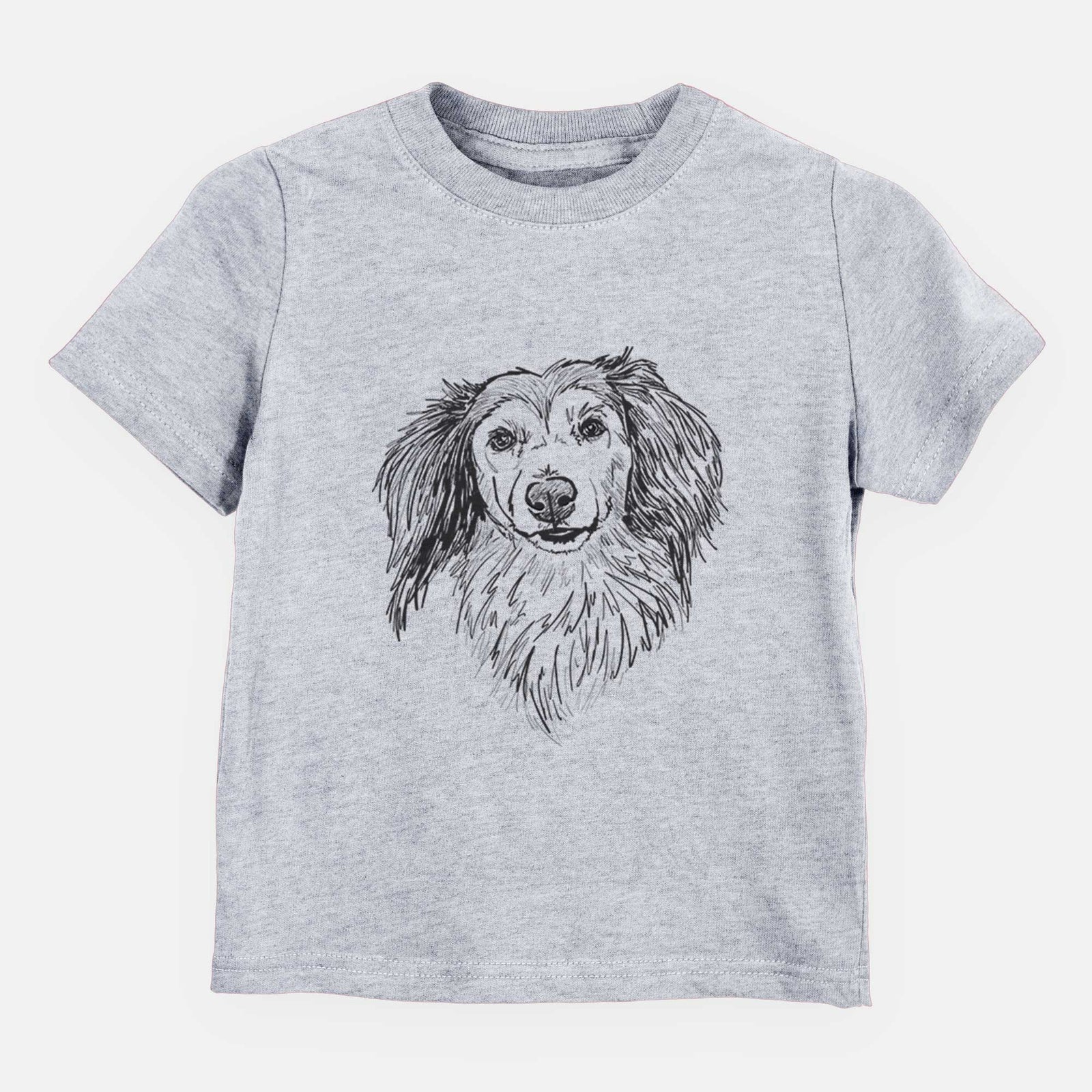 Doodled Bentley the Long Haired Dachshund - Kids/Youth/Toddler Shirt