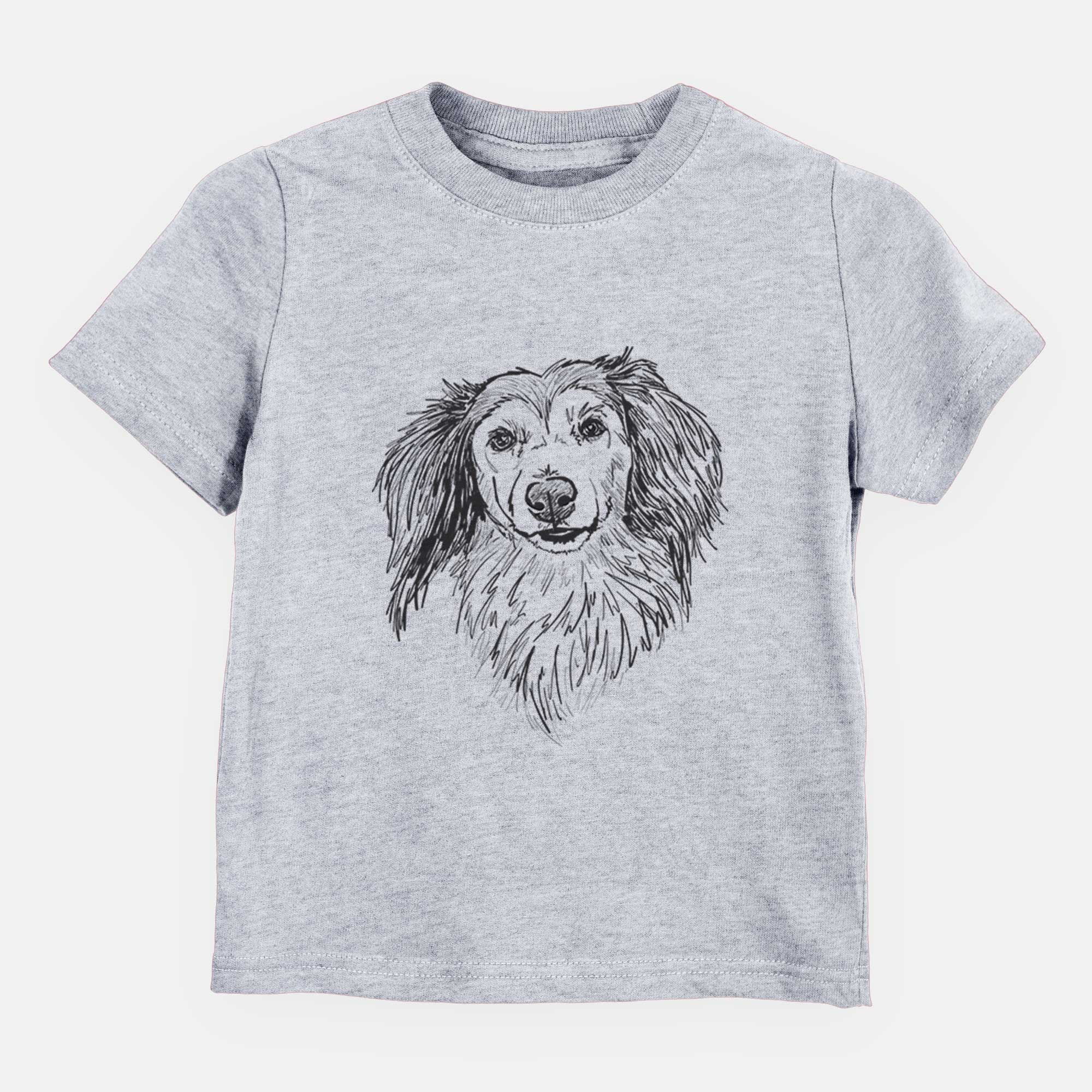 Doodled Bentley the Long Haired Dachshund - Kids/Youth/Toddler Shirt