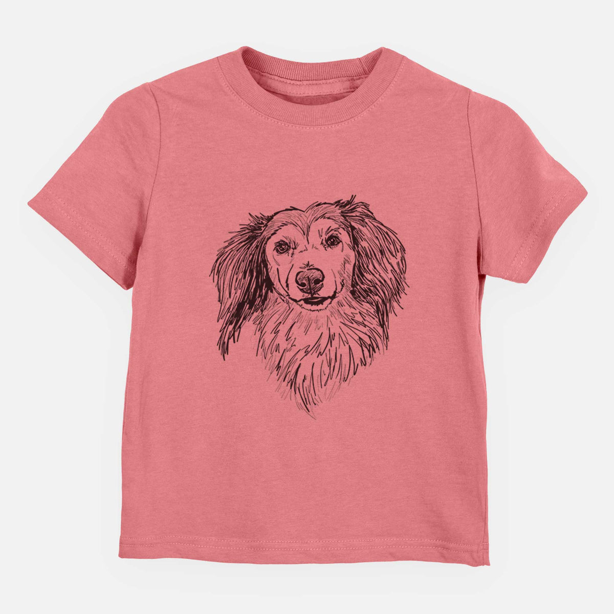 Doodled Bentley the Long Haired Dachshund - Kids/Youth/Toddler Shirt