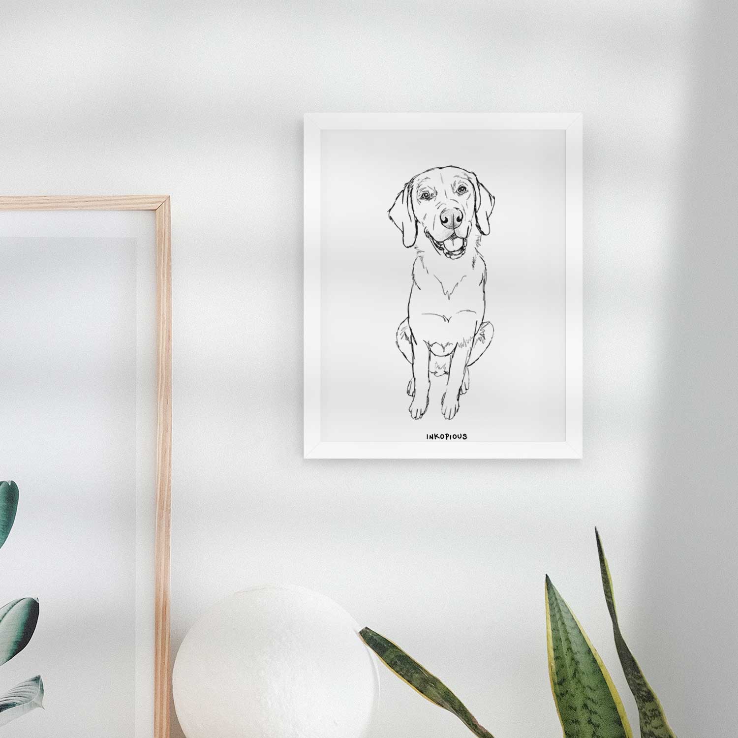 Doodled Bentley the Goldador Art Print