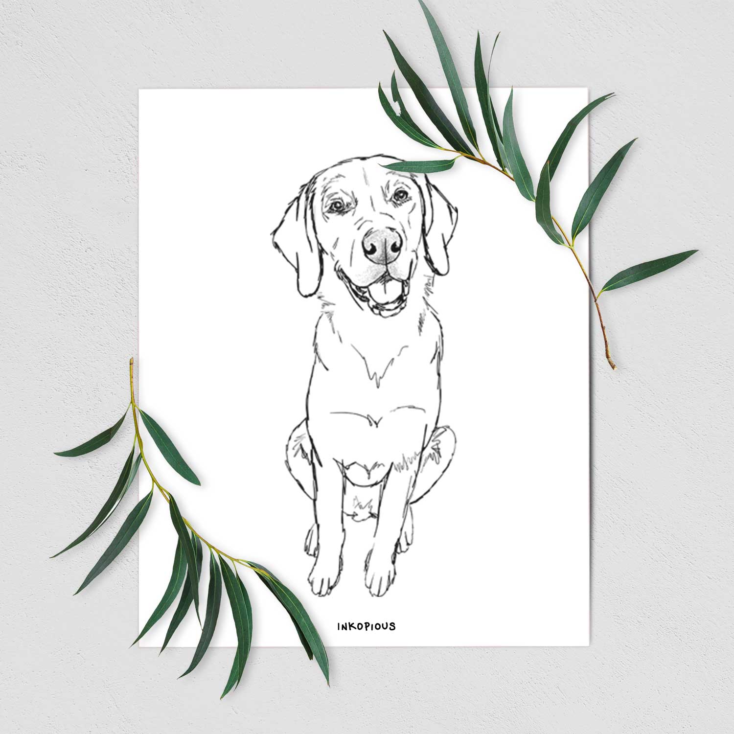 Doodled Bentley the Goldador Art Print