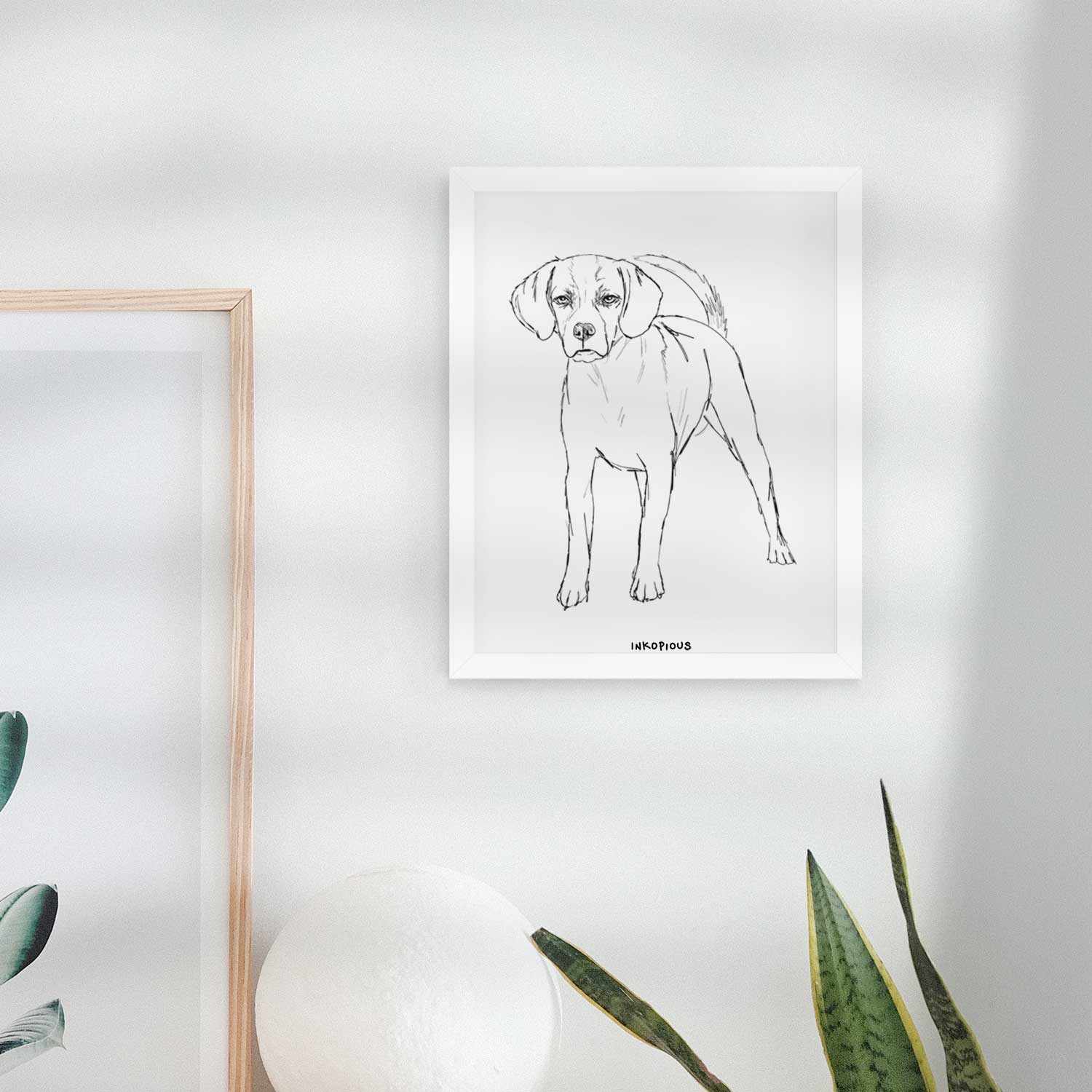 Doodled Bentley the Puggle Art Print