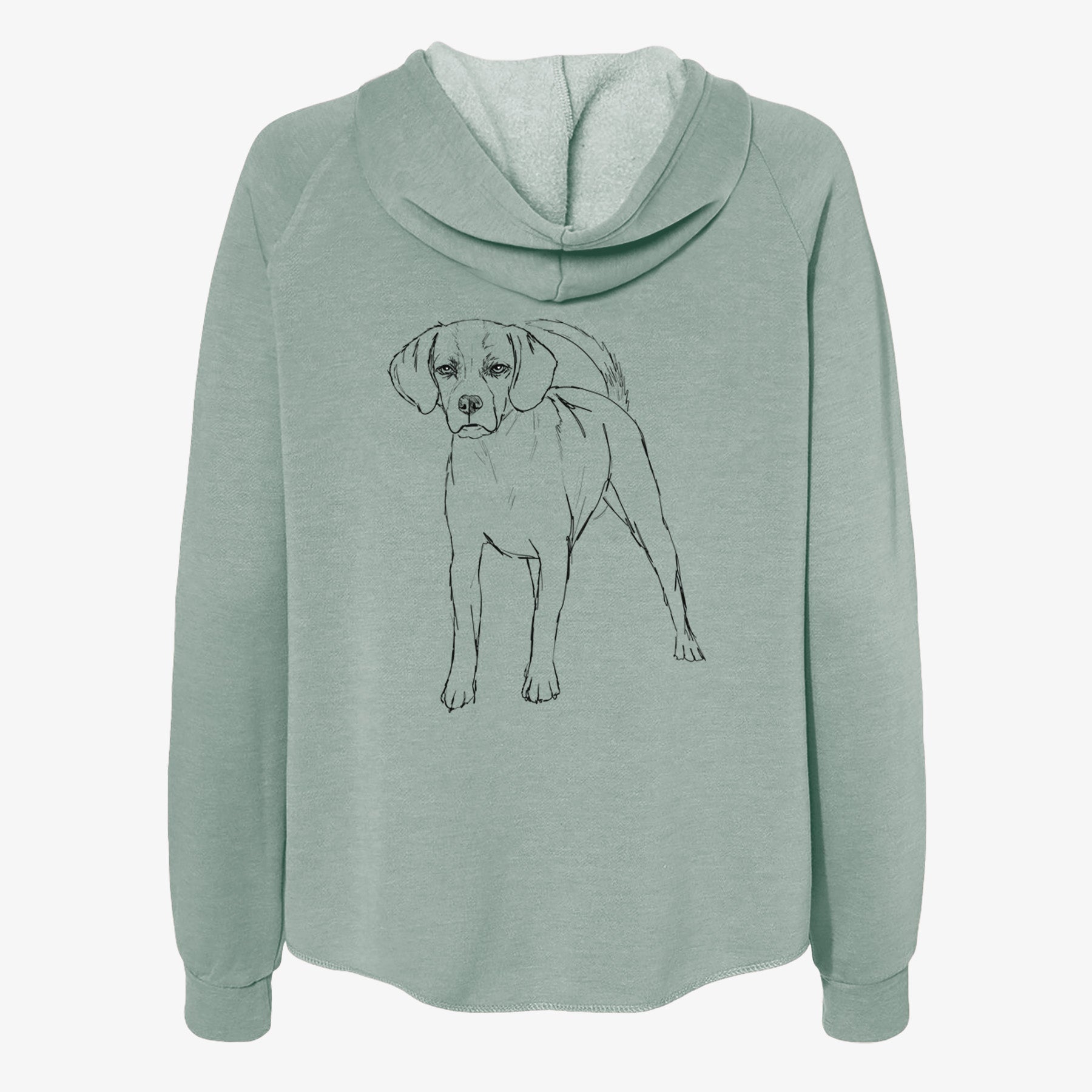 Doodled Bentley the Puggle - Women's Cali Wave Zip-Up Sweatshirt