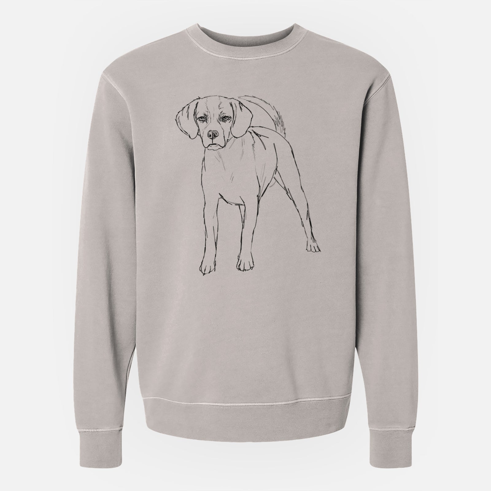 Doodled Bentley the Puggle - Unisex Pigment Dyed Crew Sweatshirt