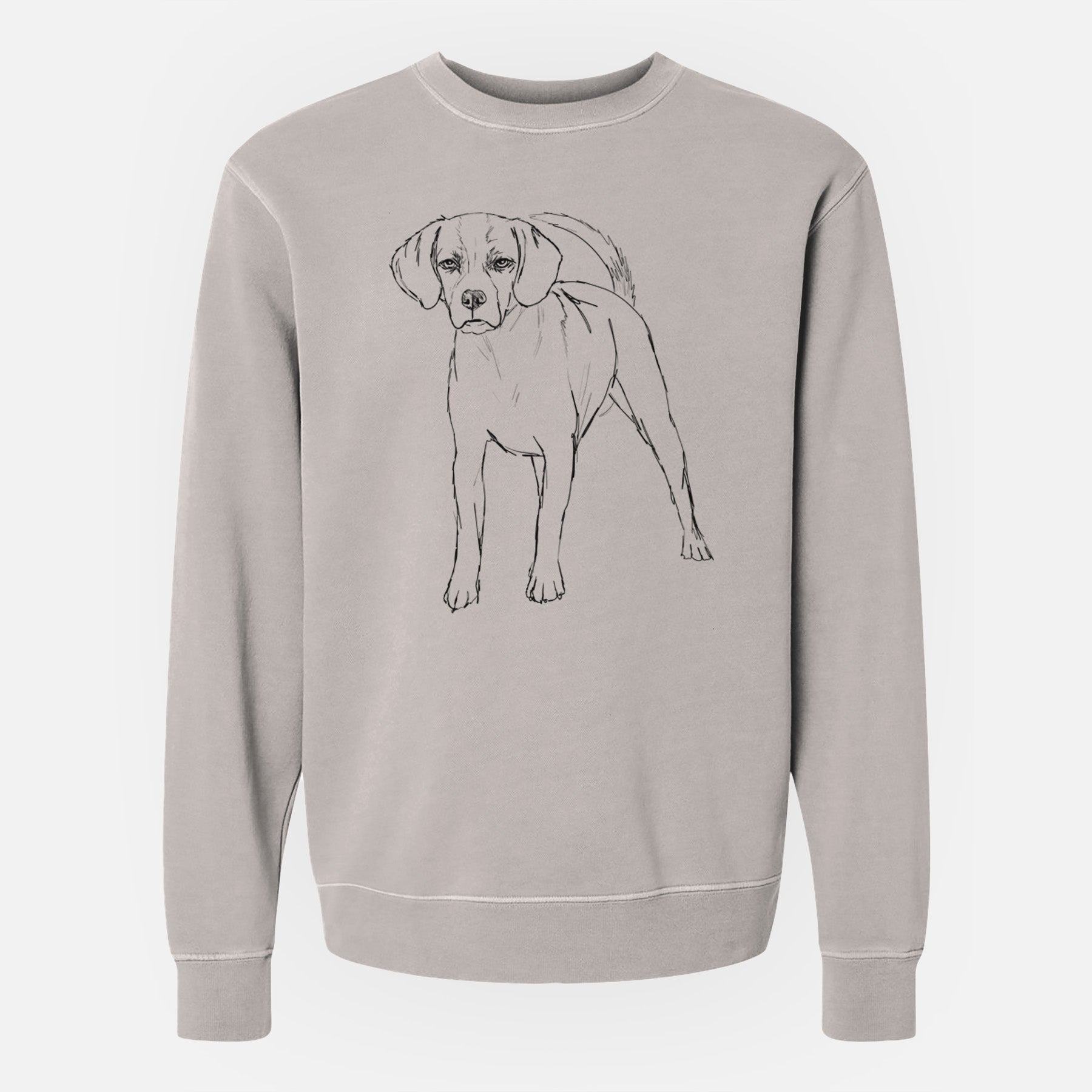 Doodled Bentley the Puggle - Unisex Pigment Dyed Crew Sweatshirt