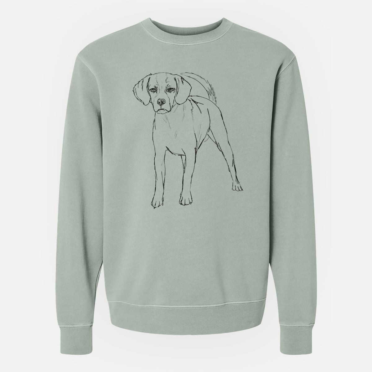 Doodled Bentley the Puggle - Unisex Pigment Dyed Crew Sweatshirt