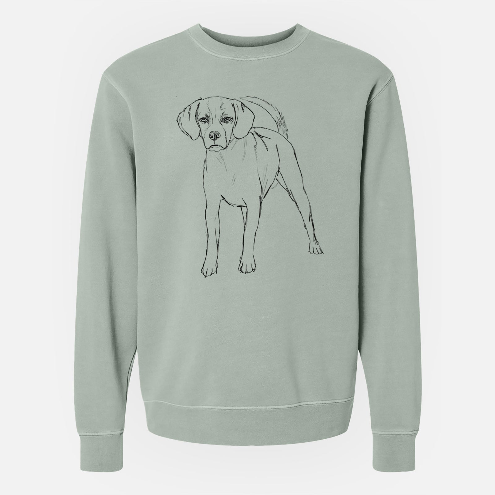 Doodled Bentley the Puggle - Unisex Pigment Dyed Crew Sweatshirt