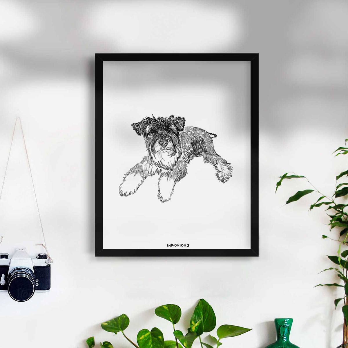 Doodled Bentley the Miniature Schnauzer Art Print