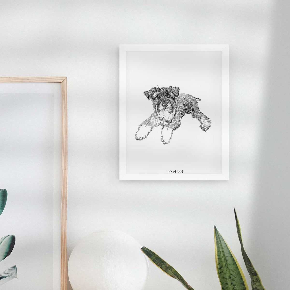 Doodled Bentley the Miniature Schnauzer Art Print