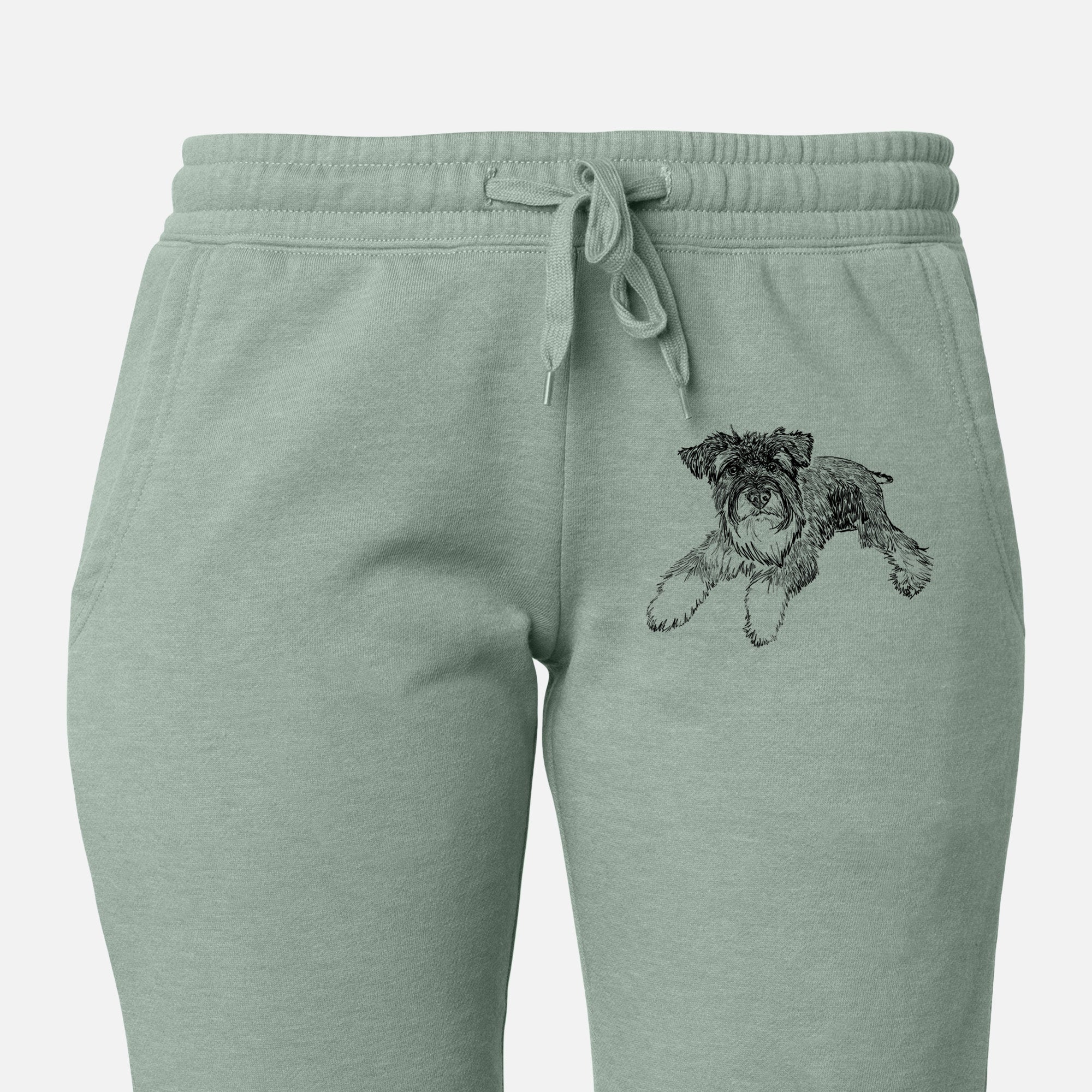 Doodled Bentley the Miniature Schnauzer - Women's Cali Wave Joggers