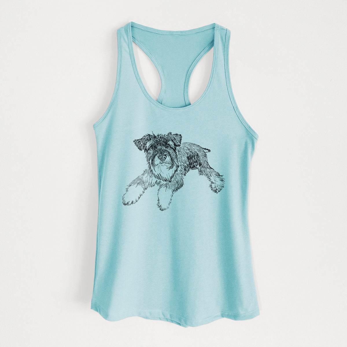 Doodled Bentley the Miniature Schnauzer - Women&#39;s Racerback Tanktop