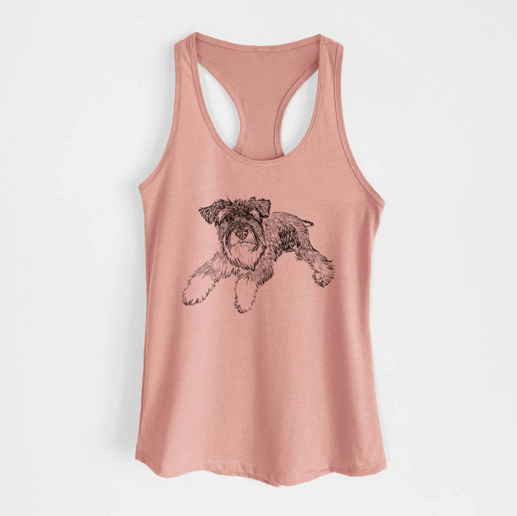 Doodled Bentley the Miniature Schnauzer - Women's Racerback Tanktop