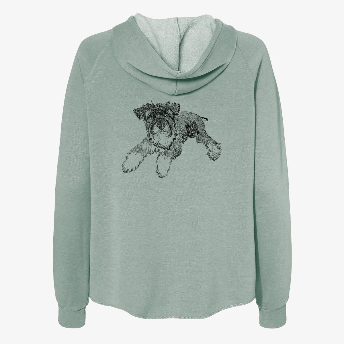 Doodled Bentley the Miniature Schnauzer - Women's Cali Wave Zip-Up Sweatshirt