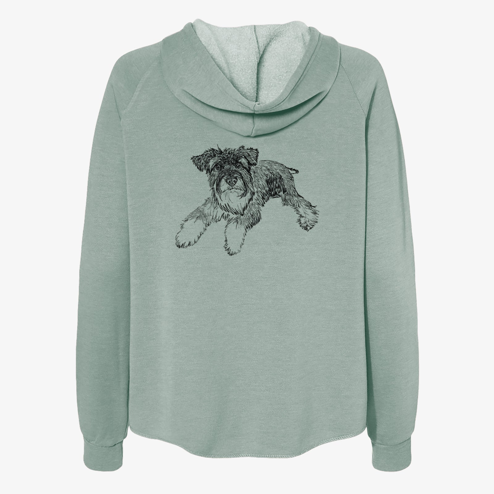 Doodled Bentley the Miniature Schnauzer - Women's Cali Wave Zip-Up Sweatshirt