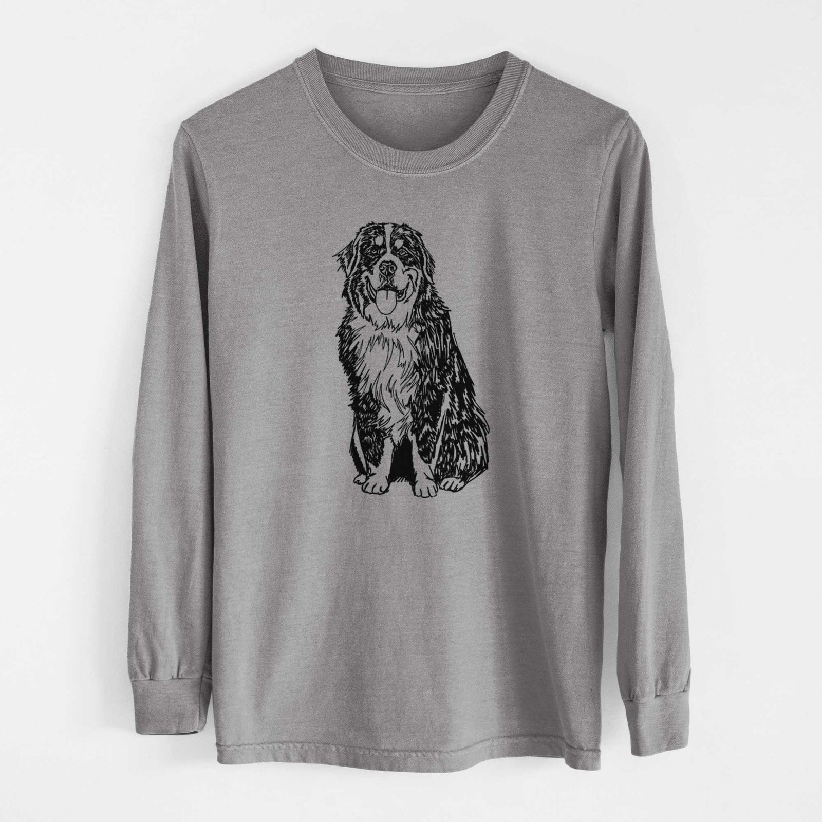 Doodled Bernese Mountain Dog - Heavyweight 100% Cotton Long Sleeve