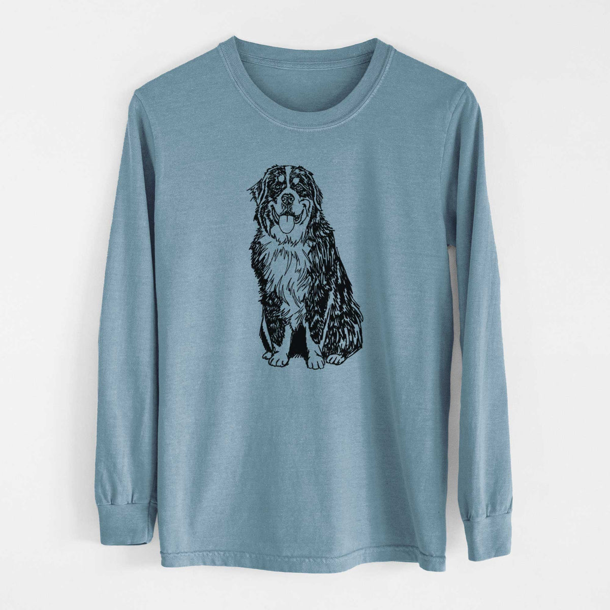 Doodled Bernese Mountain Dog - Heavyweight 100% Cotton Long Sleeve