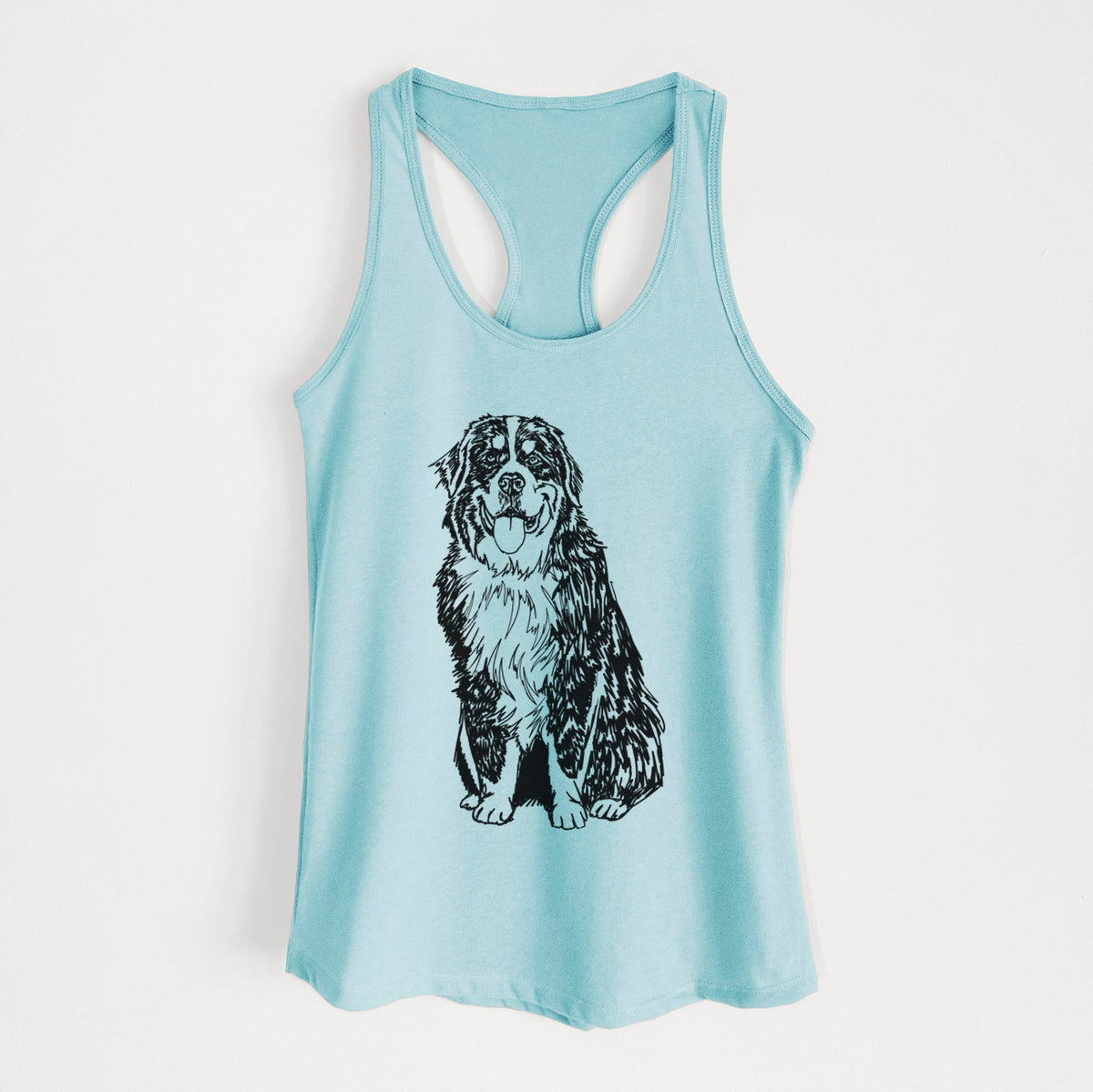 Doodled Bernese Mountain Dog - Women&#39;s Racerback Tanktop