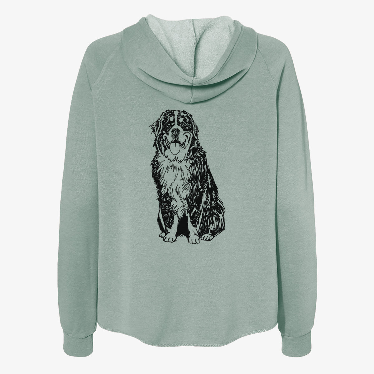 Doodled Bernese Mountain Dog - Women's Cali Wave Zip-Up Sweatshirt