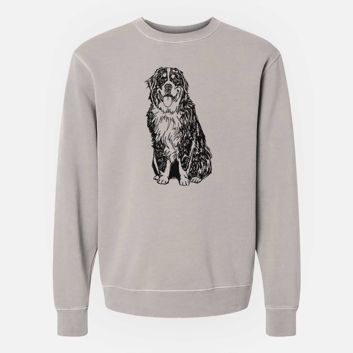 Doodled Bernese Mountain Dog the  - Unisex Pigment Dyed Crew Sweatshirt