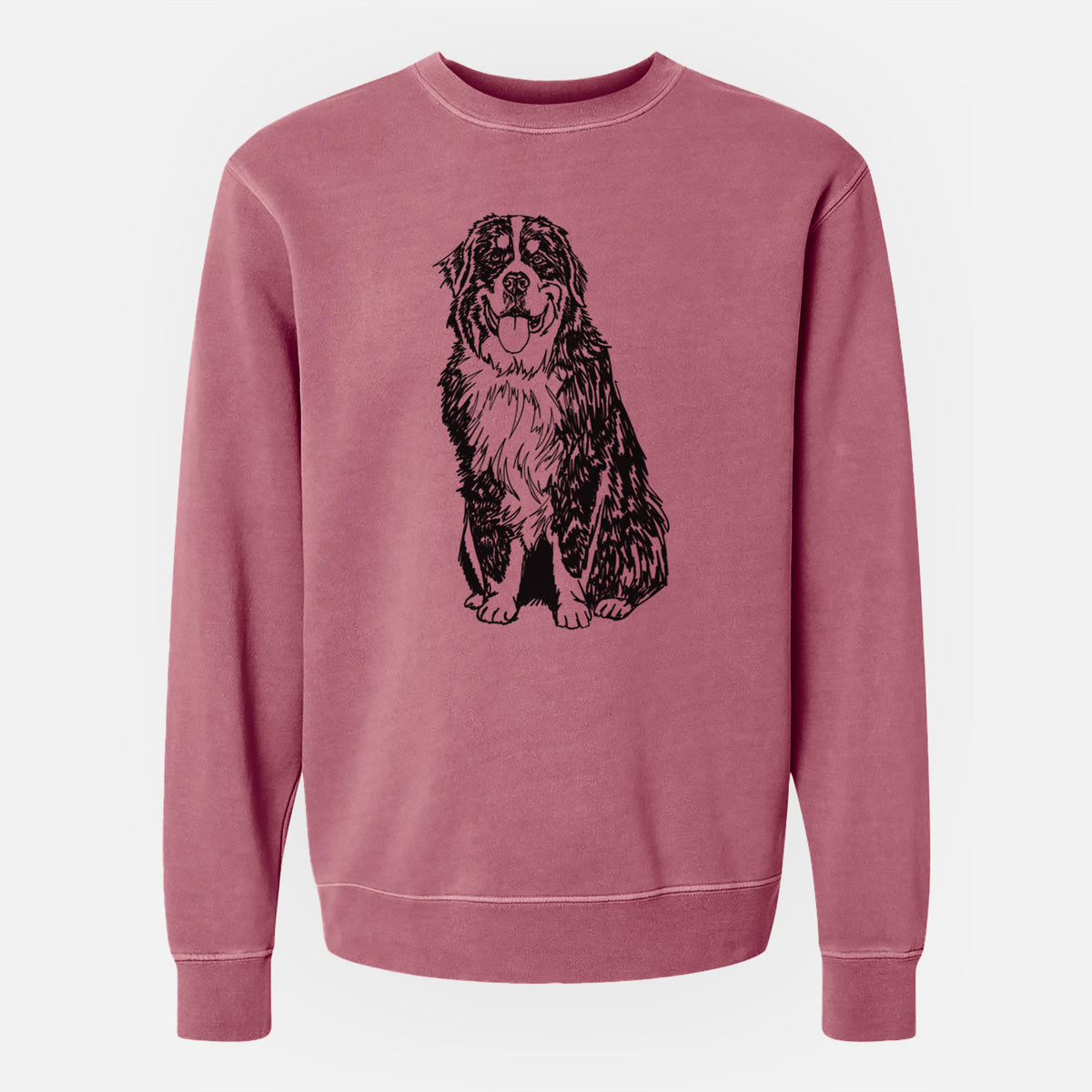 Doodled Bernese Mountain Dog the  - Unisex Pigment Dyed Crew Sweatshirt