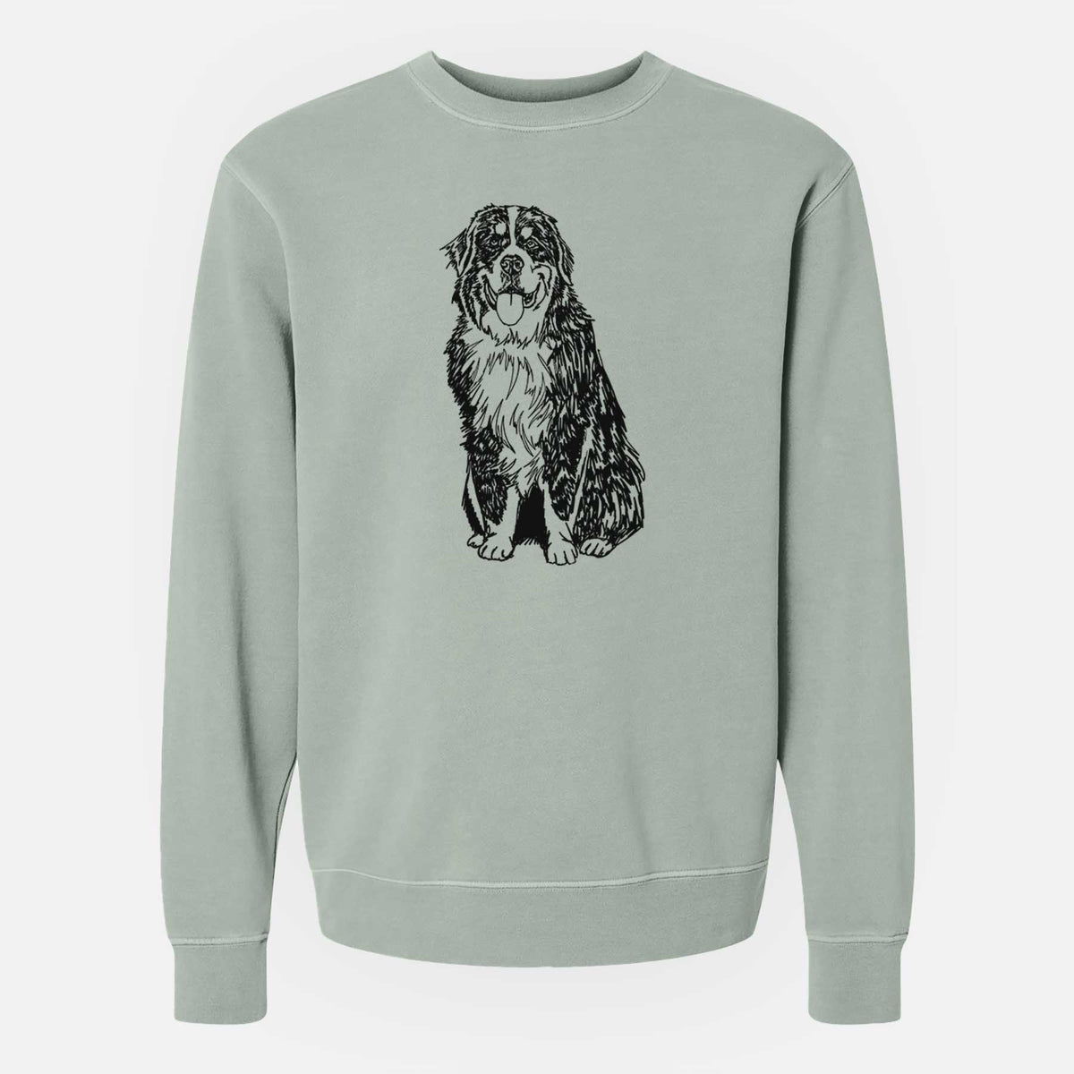 Doodled Bernese Mountain Dog the  - Unisex Pigment Dyed Crew Sweatshirt