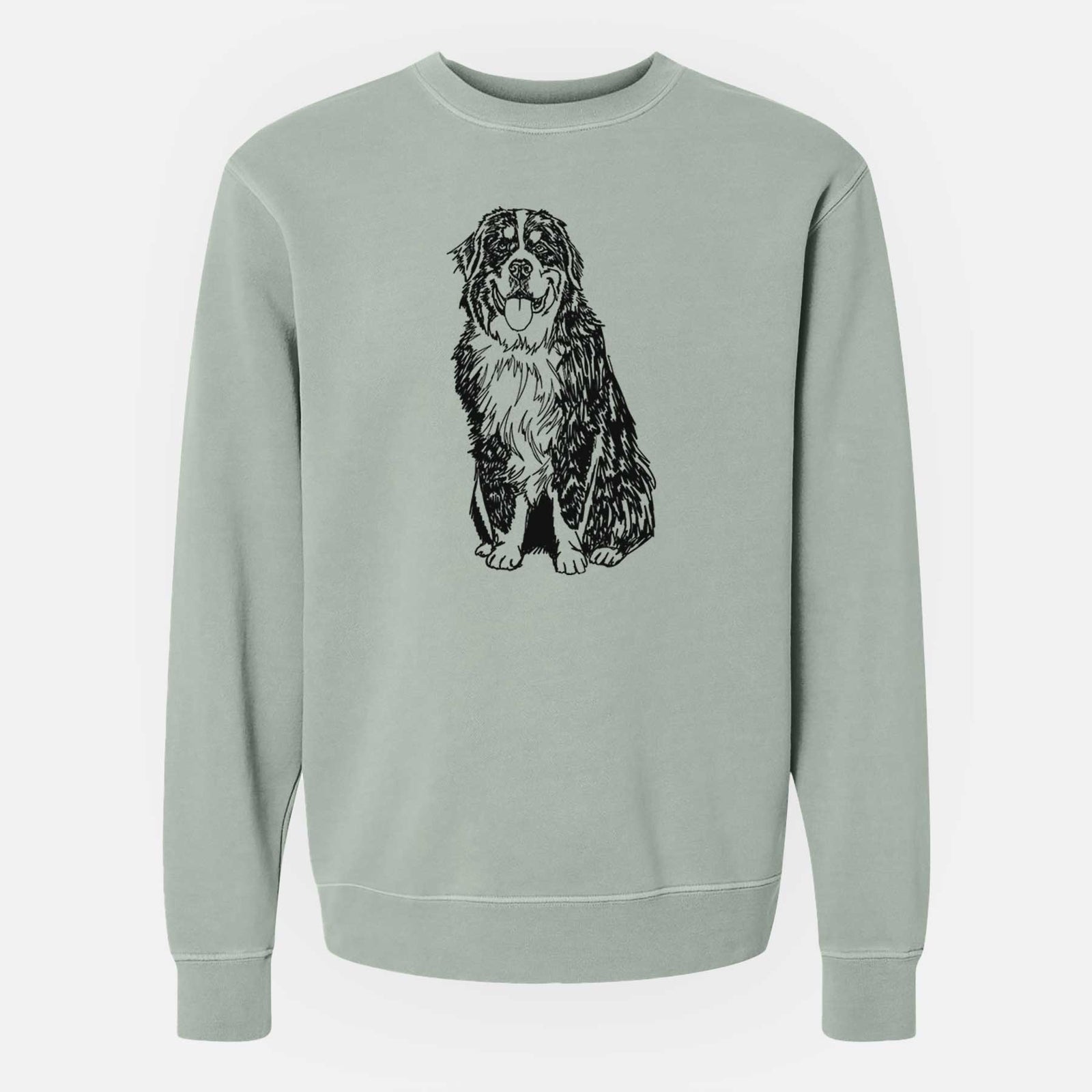Doodled Bernese Mountain Dog the  - Unisex Pigment Dyed Crew Sweatshirt