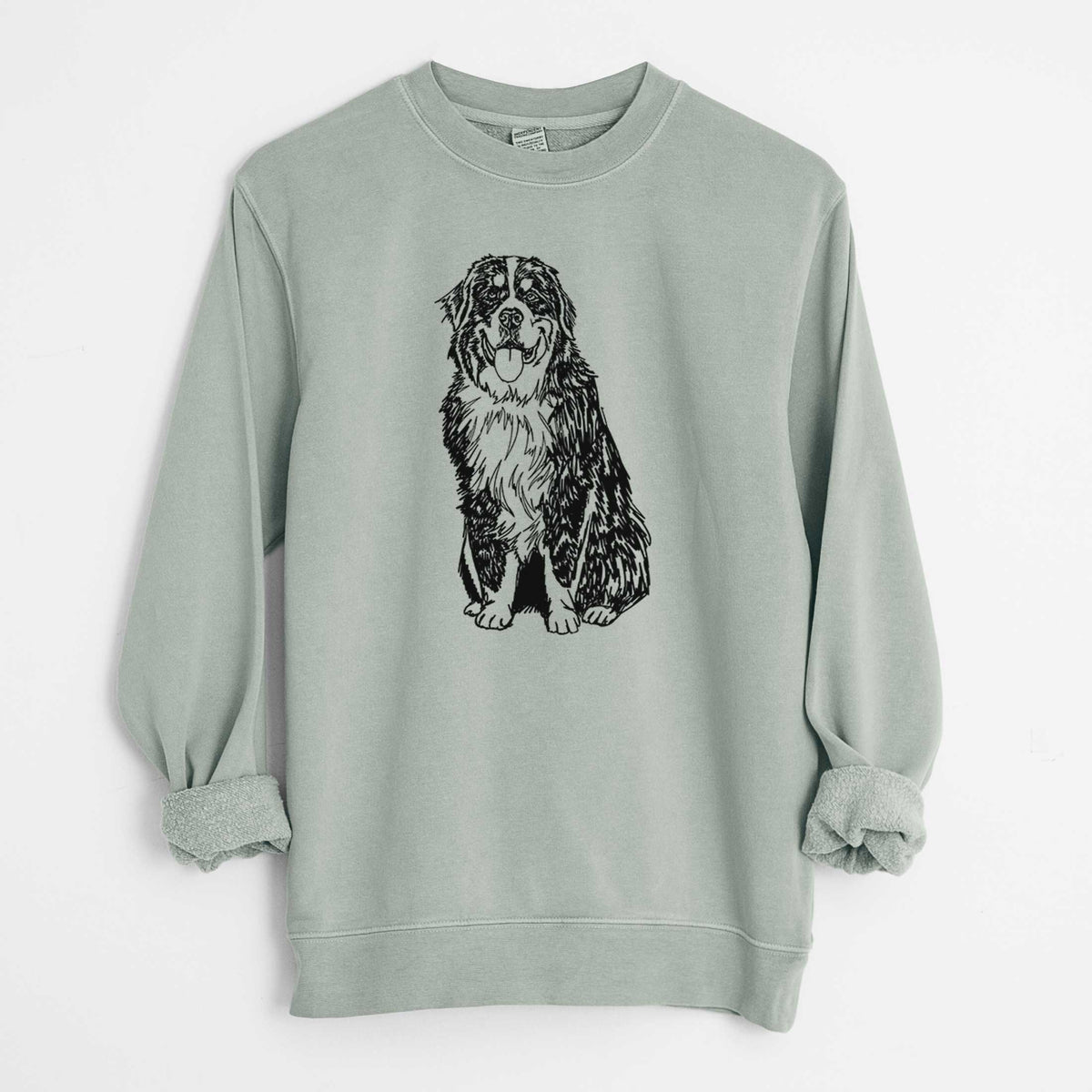 Doodled Bernese Mountain Dog the  - Unisex Pigment Dyed Crew Sweatshirt