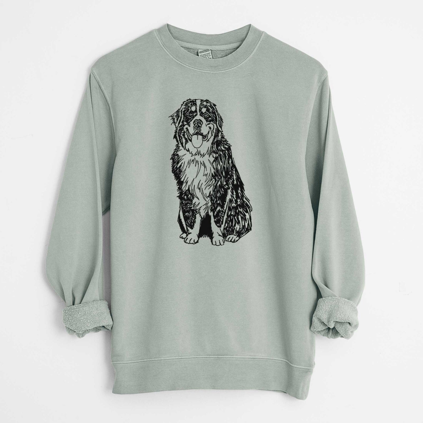 Doodled Bernese Mountain Dog the  - Unisex Pigment Dyed Crew Sweatshirt