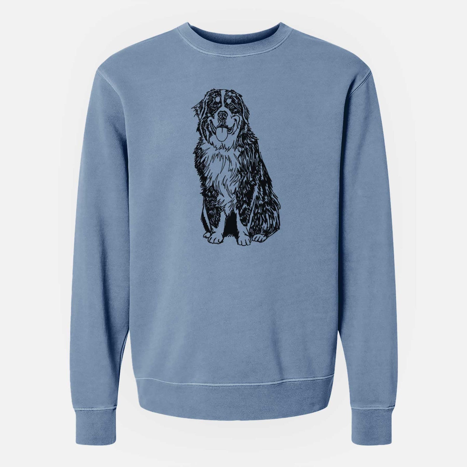 Doodled Bernese Mountain Dog the  - Unisex Pigment Dyed Crew Sweatshirt