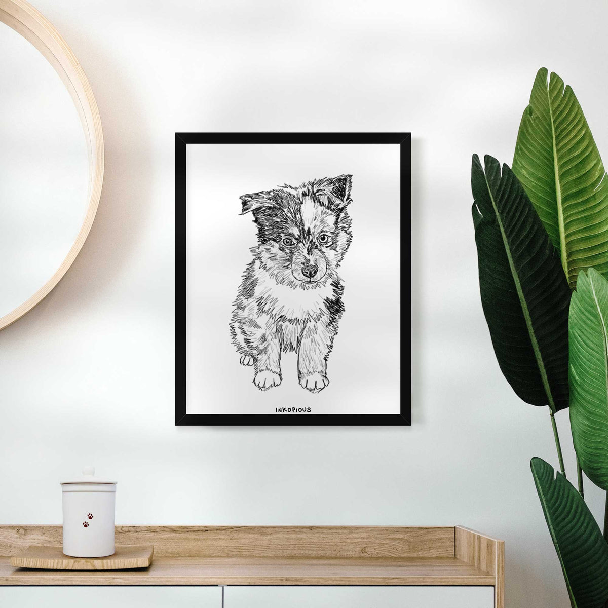 Doodled Bernie the Mini Aussie Art Print
