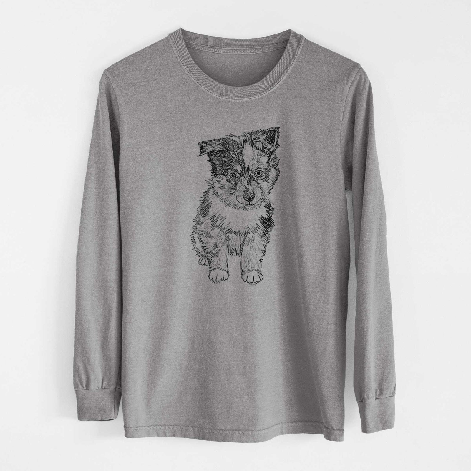 Doodled Bernie the Mini Aussie - Heavyweight 100% Cotton Long Sleeve