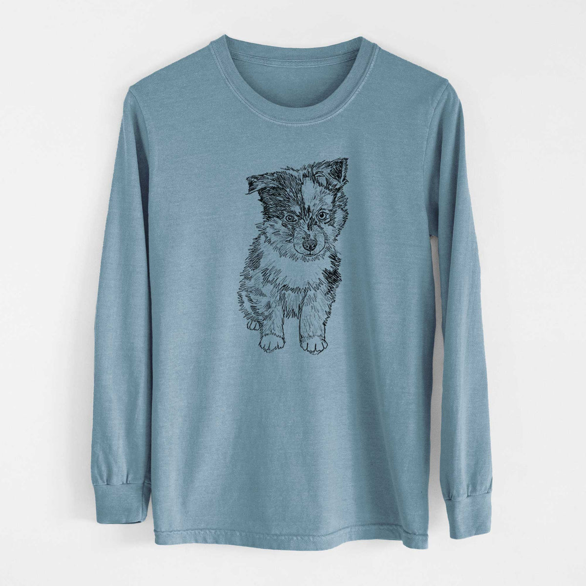 Doodled Bernie the Mini Aussie - Heavyweight 100% Cotton Long Sleeve