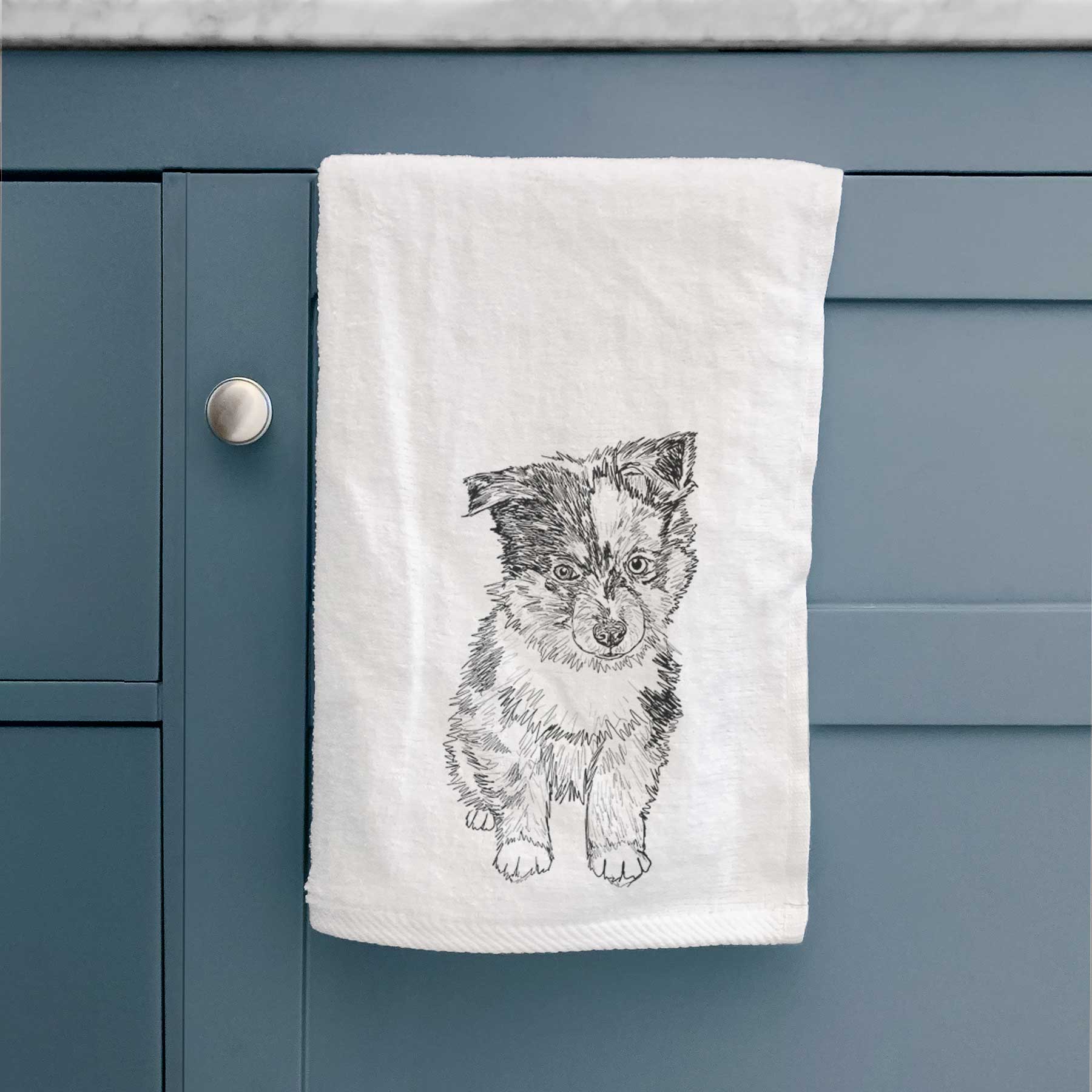 Doodled Bernie the Mini Aussie Decorative Hand Towel