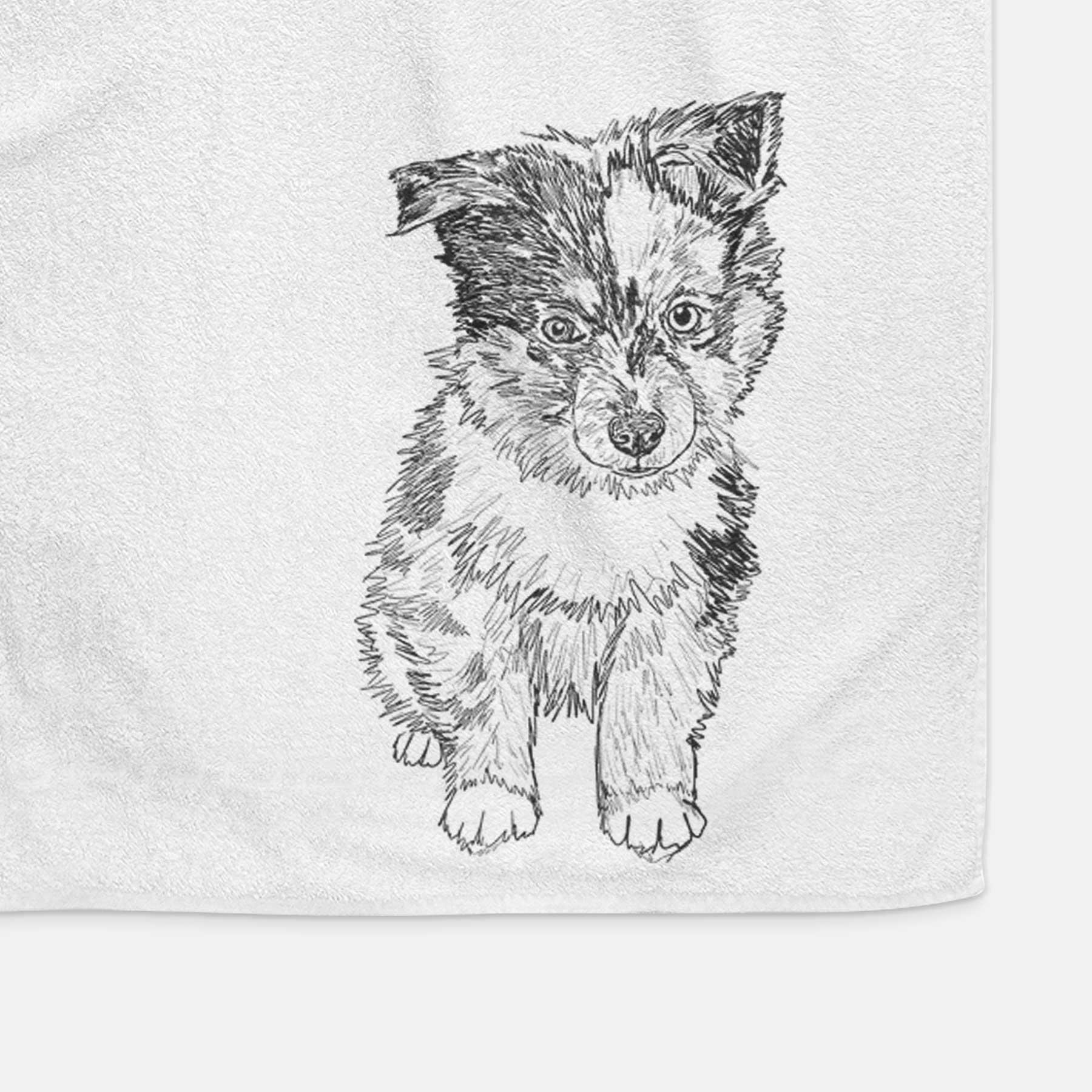 Doodled Bernie the Mini Aussie Decorative Hand Towel