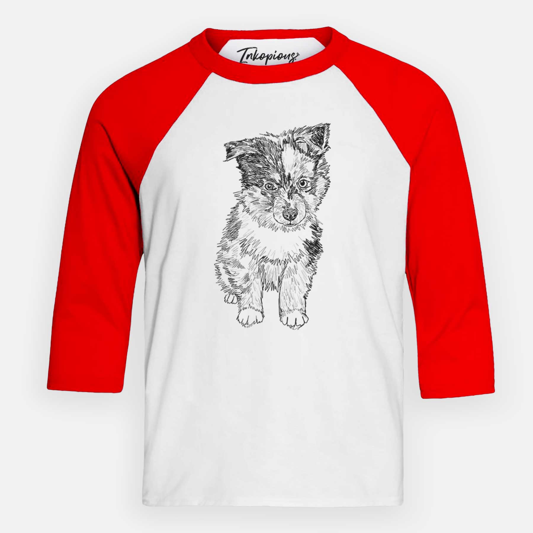 Doodled Bernie the Mini Aussie - Youth 3/4 Long Sleeve