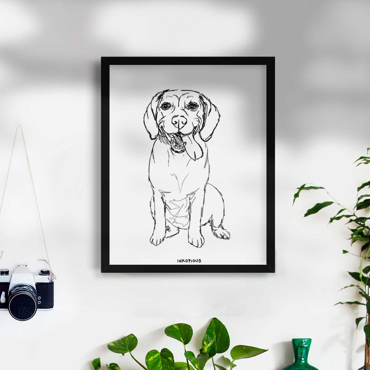 Doodled Bernie the Beagle Art Print