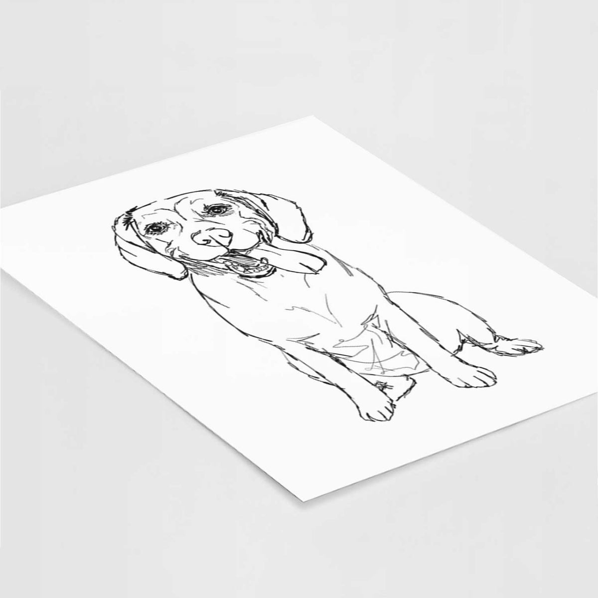 Doodled Bernie the Beagle Art Print