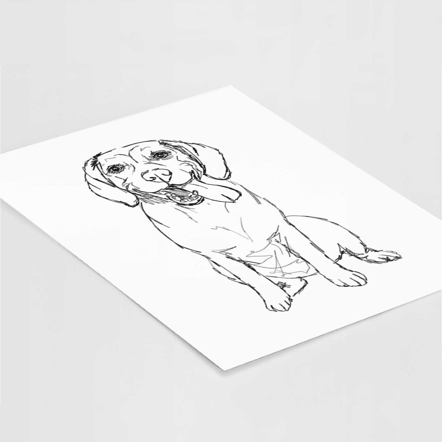 Doodled Bernie the Beagle Art Print