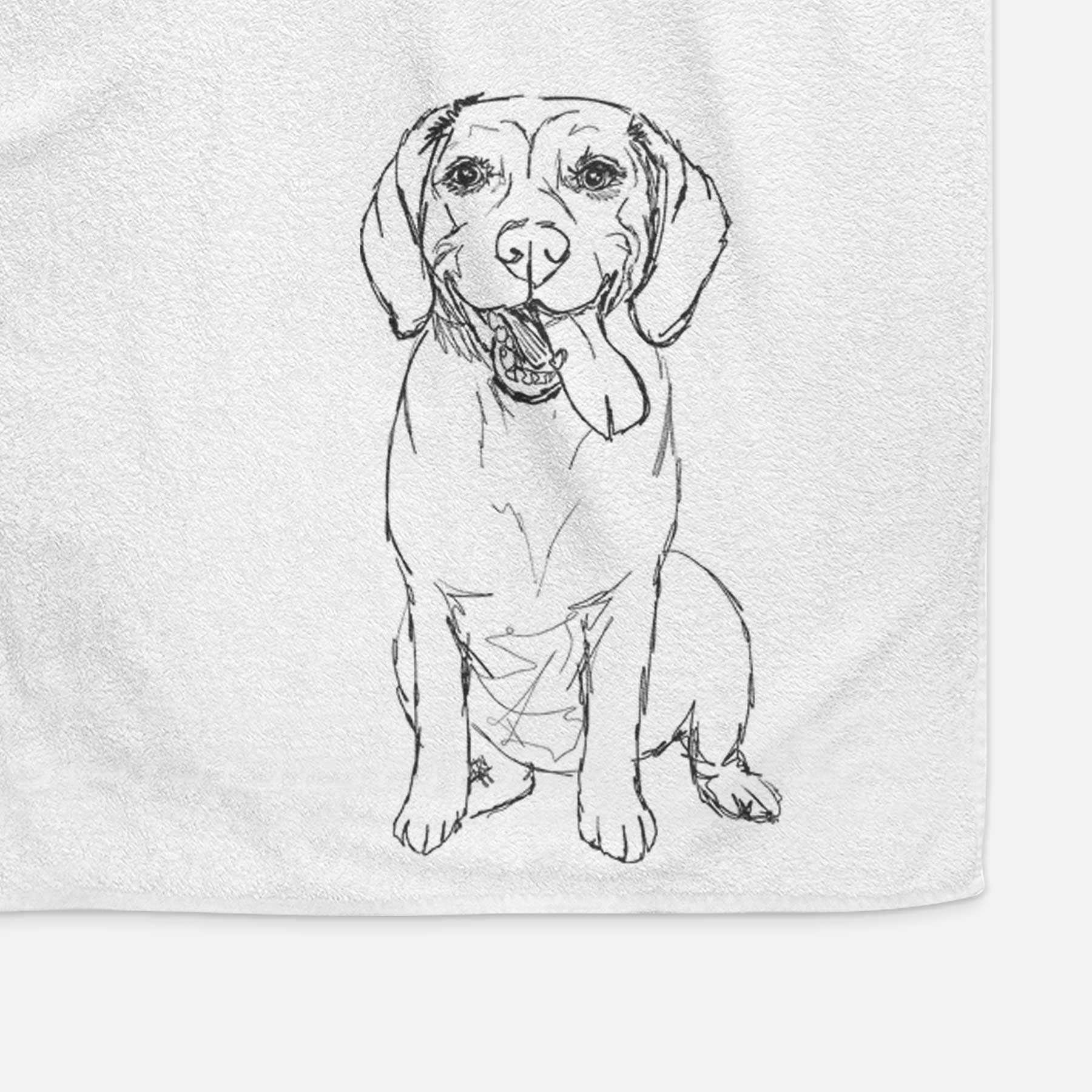 Doodled Bernie the Beagle Decorative Hand Towel